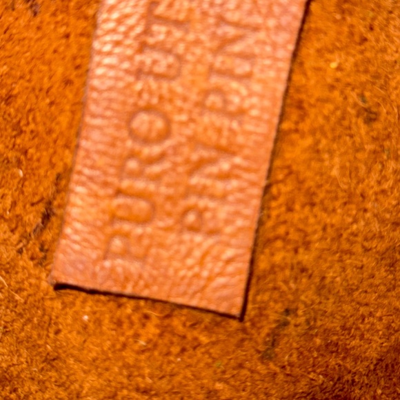 Puro Uta Pin Pin Leather Cross body Shoulder Bucket Bag Cognac - Picture 9 of 10